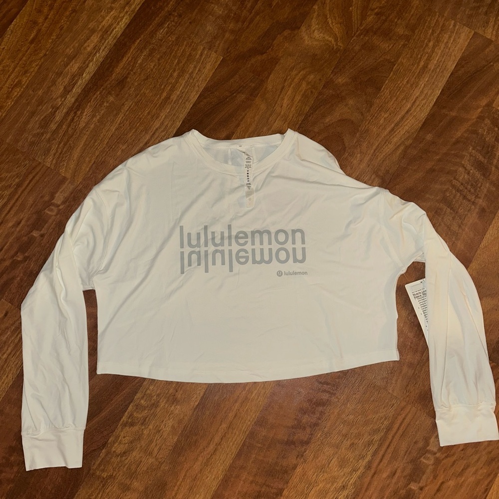 lululemon athletica White Long Sleeve Crop Top